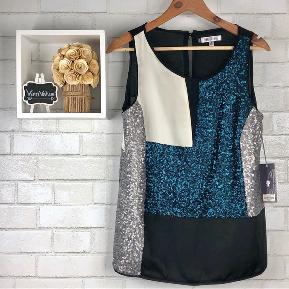 Jennifer Lopez Tops - 2/$20 Jennifer Lopez | Block Sequined Top